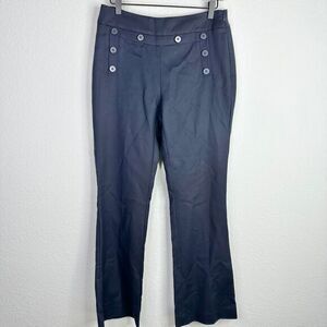 Cabi Pants Womens Size 4 Blue Flare Sailor Buttons‎ Career Office Work Trouser